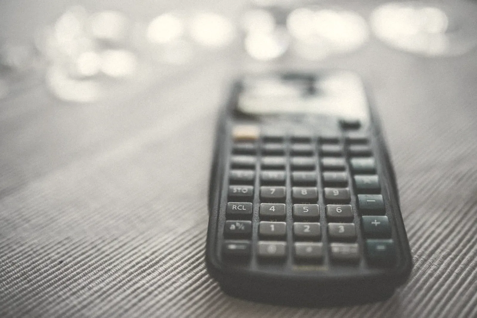 A calculator on a desk