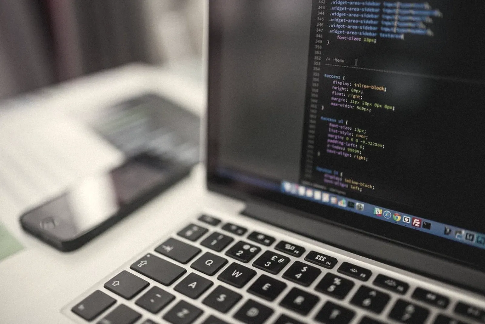 Computer code on a laptop screen